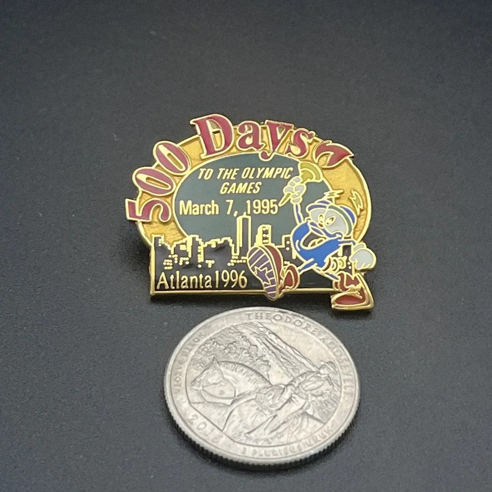 1996 Atlanta Olympic Games‎ 500 Days Left Izzy Mascot Lapel Hat Pin